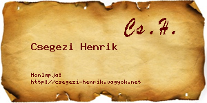 Csegezi Henrik névjegykártya